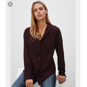 🖤🖤TNA Hooded Brewster Shirt in Burgundy